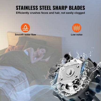 VEVOR Macererend toiletsysteem met 800W pomp-opspoeltoilet voor kelder