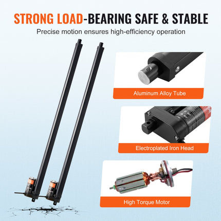 VEVOR 2-delige lineaire actuatorset 760 mm hoge snelheid lineaire actuator met 9 mm/s 12V 220lbs/1000N lineaire actuator voor het optillen van tv/tafel/bank IP54-bescherming - draadloze afstandsbediening