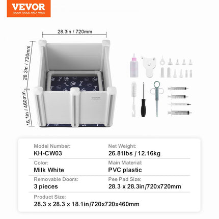 VEVOR werpbox puppy box puppy run dierenbox werpbox 72x72x46cm