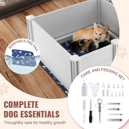 VEVOR werpbox puppy box puppy run dierenbox werpbox 98x98x46cm