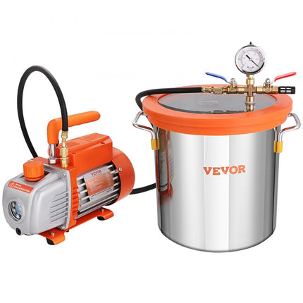 VEVOR Vacuümpomp met 11L Vacuumpomp 100L/min Vacuümpomp 150W Ac 220V/50Hz 1440RPM 5pa 250ml Olie Capaciteit Hvac Vacuüm Apparatuur Koeling
