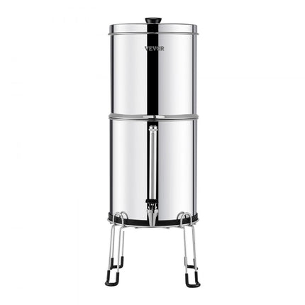 VEVOR zwaartekracht waterfiltersysteem waterfilteremmer 7,8+8,5L 2 filters zilver