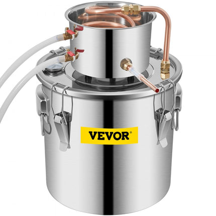 VEVOR Alcohol Distilleerder Water Distilleerder 10Gal 38,5L Water Wijn Distilleerder Thermometer Keramische Kachel Water Pro