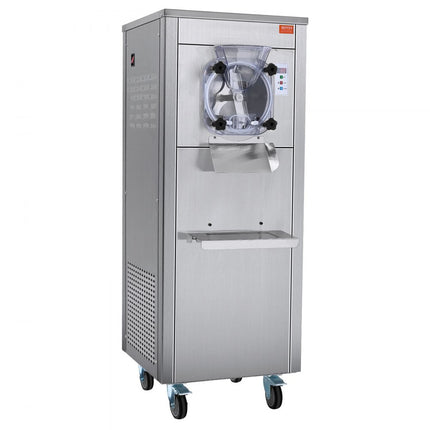 VEVOR Commerciële ijsmachine, 18L/H output, harde ijsmachine met enkele smaak, met wielen, 6L roestvrijstalen cilinder, LED-paneel, automatische voorkoeling met reiniging, voor restaurantsnackbars