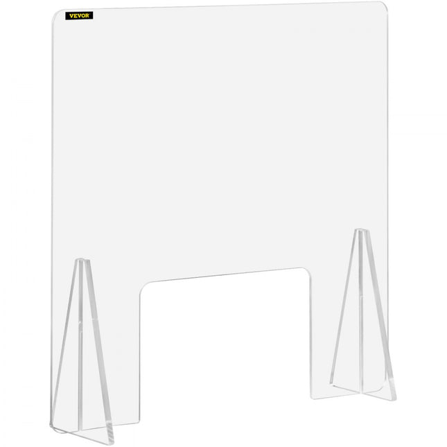 VEVOR Sneeze Guard Shield, 60,96 x 60,96 cm Bureauverdeler, Acryl Bureauscheidingswand, met 20,32 x 30,48 cm Venster en 2 Stuks Sokkels, Veel Gebruikt in Banken, Klinieken, Scholen, Kantoren, Hotels