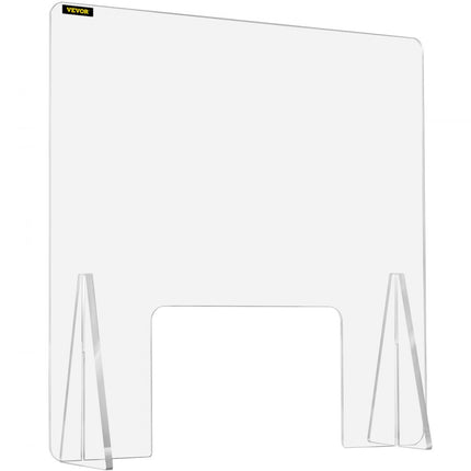 VEVOR Sneeze Guard Shield, 60,96 x 60,96 cm Bureauverdeler, Acryl Bureauscheidingswand, met 20,32 x 30,48 cm Venster en 2 Stuks Sokkels, Veel Gebruikt in Banken, Klinieken, Scholen, Kantoren, Hotels