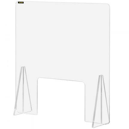 VEVOR Sneeze Guard Shield, 60,96 x 60,96 cm Bureauverdeler, Acryl Bureauscheidingswand, met 20,32 x 30,48 cm Venster en 2 Stuks Sokkels, Veel Gebruikt in Banken, Klinieken, Scholen, Kantoren, Hotels