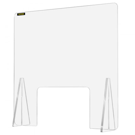 VEVOR Sneeze Guard Shield, 60,96 x 60,96 cm Bureauverdeler, Acryl Bureauscheidingswand, met 20,32 x 30,48 cm Venster en 2 Stuks Sokkels, Veel Gebruikt in Banken, Klinieken, Scholen, Kantoren, Hotels