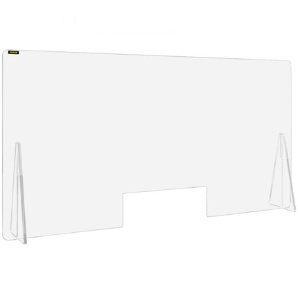 VEVOR 60 x 121 cm bureau scheidingswand plexiglas, 24 x 48 inch spuugbescherming, acrylglas 4,4 kg inkijkbescherming toonbank doorgeefd lawaai verminderen fysieke scheiding banken ziekenhuizen kantoor