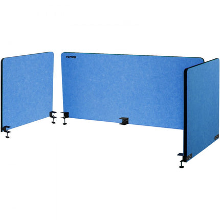 VEVOR Desktoppartitie Bureauverdeler Partitie 152 cm 3 ST PolyesterVezel Blauw