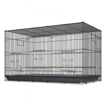 VEVOR vogelvolière 76x46x45cm vogelkooi gemaakt van Q195 koolstofstaal vogelhuis voor 2-3 middelgrote tot grote vogels volière met veiligheidsdeur vogelhuis vogelbouwer