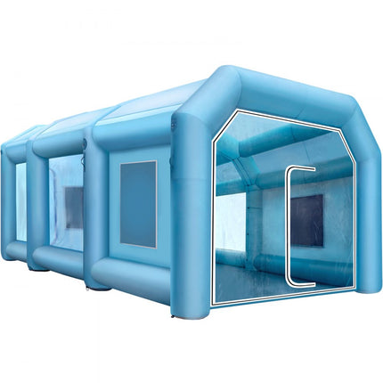 VEVOR opblaasbare spuitcabine 10 x 5 x 3,5 m, opblaasbare spuitcabine met 2 blazers, opblaasbare spuitcabine met filtersysteem, draagbare autolakcabine voor parkeertent werkplek