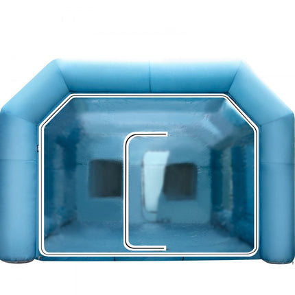 VEVOR opblaasbare spuitcabine 10 x 5 x 3,5 m, opblaasbare spuitcabine met 2 blazers, opblaasbare spuitcabine met filtersysteem, draagbare autolakcabine voor parkeertent werkplek