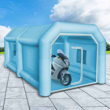 VEVOR Opblaasbare Spuitcabine 4x2,5x2,2m Werktent Verfcabine van 210D Oxford-stof en Pvc met Inflatieventilator en Ventilatieventilator voor het