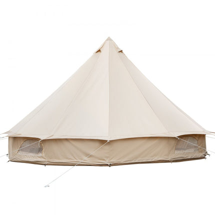 VEVOR Bell Tent 4M Outdoor Glamping Ridge Tenten Tent Katoenen Tipi Tent voor Kamperen Waterdicht voor Families Geschikt voor 5-8 Personen Kamperen Buiten Jagen voor Alle Seizoenen