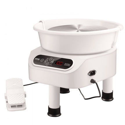 VEVOR Aardewerkschijf Keramisch wiel Machinepedaal 450W 28cm Witte steunpoten