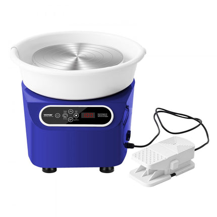 VEVOR Aardewerkschijf Keramiekwiel Machinepedaal Touchscreen 450W 28cm Blauw