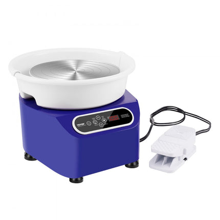 VEVOR Aardewerkschijf Keramiekwiel Machinepedaal Touchscreen 450W 28cm Blauw