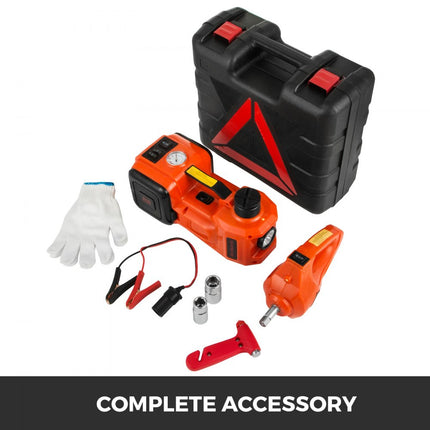 VEVOR elektrische autokrik, elektrische hydraulische autokrik 3T met bandenpomp en elektrische sleutel, DC 12V autokrik, elektrische autokrik