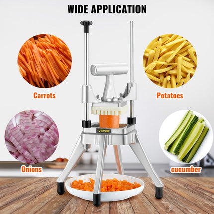 VEVOR Friteuse Machine 3/8 Inch Aardappelsnijder Frieten Snijmachine voor het snijden van groenten Fruit Komkommer Aardappel Ui Paddestoel Appel