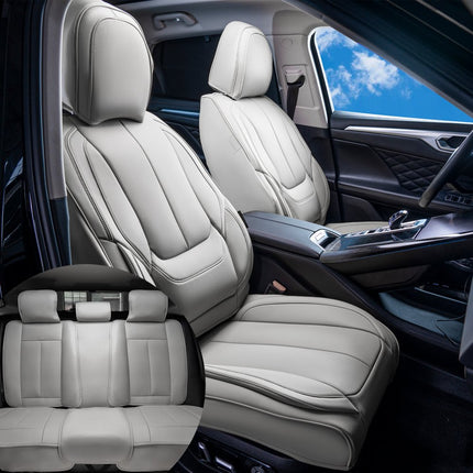 VEVOR stoelhoezen, universele autostoelhoezen, voor- en achterbank, 13-delige kunstleren stoelhoezen, volledig gesloten ontwerp, verwijderbare hoofdsteun en airbag compatibel, auto's, SUV's, vrachtwagens