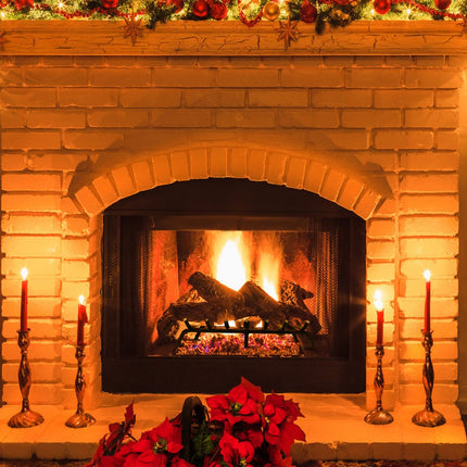 VEVOR Brandhoutrooster 30" Zwaar uitgevoerd open haardrooster met 6 steunpoten, 3/4" massieve gepoedercoate stalen staven, houthouder voor binnen- en buitenhaarden