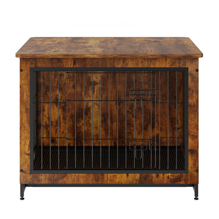 VEVOR hondenkooi 83x56x64cm hondenbox gemaakt van P2 en Q195 vintage bijzettafel draadkooi huisdierenkooi met 2 deuren, lekbak en kussen hondenbox in meubelstijl hondengaasbox