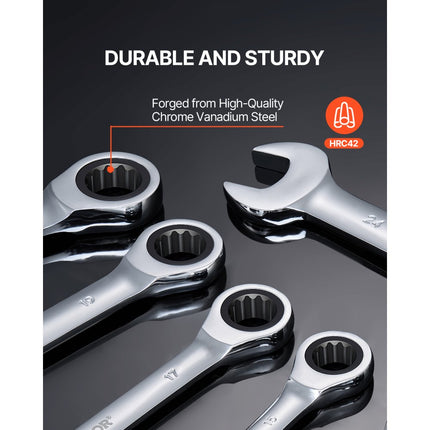 VEVOR sleutelset ratelsleutelset 16-delig metrisch 8-24mm garage