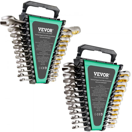 VEVOR sleutelset ratelsleutelset 24-delig SAE Metrisch 8-19mm 1/4-7/8