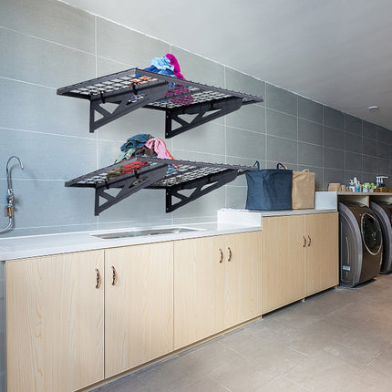 VEVOR set van 2 garageplanken 1220 x 620 x 209 mm gereedschapsopslag 114 kg per laag gereedschapshouder muur 122 x 61 cm plankruimte opbergplanken metalen plank gereedschapsorganizer wandplanken