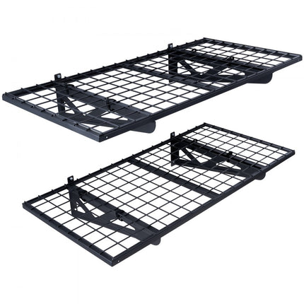 VEVOR set van 2 garageplanken 1220 x 620 x 209 mm gereedschapsopslag 114 kg per laag gereedschapshouder muur 122 x 61 cm plankruimte opbergplanken metalen plank gereedschapsorganizer wandplanken