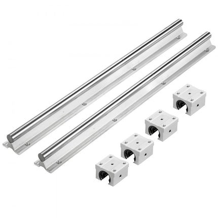 VEVOR Lineaire Geleiding Lineaire Rail 2 Stuks 500mm SBR16 Lineaire Lager-glijset SBR16UU Lagerkussenblokken Lineaire Railassen Lineaire Geleiderails