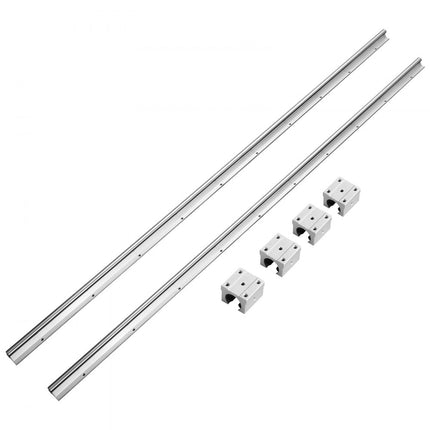 VEVOR Lineaire Geleiding lineaire geleider lineaire rail 2 stuks SBR16-1500mm koolstofstaal aluminium geleiderail SBR16UU schuifblokken lineair lager