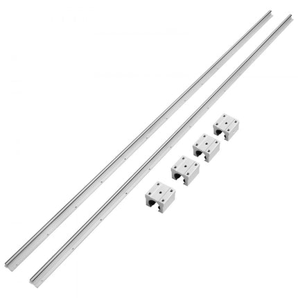 VEVOR Lineaire geleiderailset, SBR16 2000 mm, 2 stuks 78,7 "/2000 mm SBR16 geleiderails en 4 stuks SBR16UU schuifblokken, lineaire rails en lagerset voor geautomatiseerde machines, doe-het-zelf-project