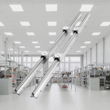 VEVOR Lineaire Geleiding Lineaire geleider Lineaire rail 2 stuks SBR16-800mm koolstofstaal aluminium geleiderail SBR16UU schuifblokken Lineair lager