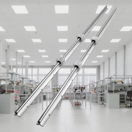 VEVOR Lineaire Geleiding Lineaire geleider Lineaire rail 2 stuks SBR20-1500mm koolstofstaal aluminium geleiderail SBR20UU glijblokken Lineaire