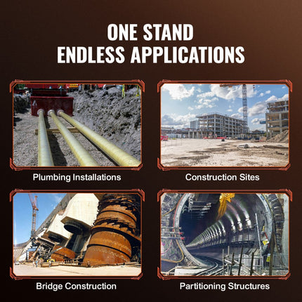 VEVOR rolstatief met rolkop 1134 kg draagvermogen rolstatief #45 stalen rolstatief 5 tot 91 cm steunstatief werkstatief montagestatief Geschikt voor onderhoud aan pijpleidingen of constructie van constructies