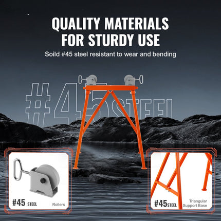 VEVOR rolstatief met rolkop 1134 kg draagvermogen rolstatief #45 stalen rolstatief 5 tot 91 cm steunstatief werkstatief montagestatief Geschikt voor onderhoud aan pijpleidingen of constructie van constructies