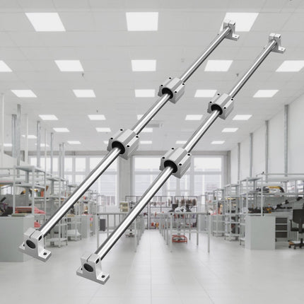 VEVOR lineaire geleiderailset, SFC20 1000 mm, 2 stuks 39,4"/1000 mm SFC20 geleiderails, 4 stuks SC20 schuifblokken, 4 stuks railsteunen, lineaire rails en lagerset voor geautomatiseerde ma