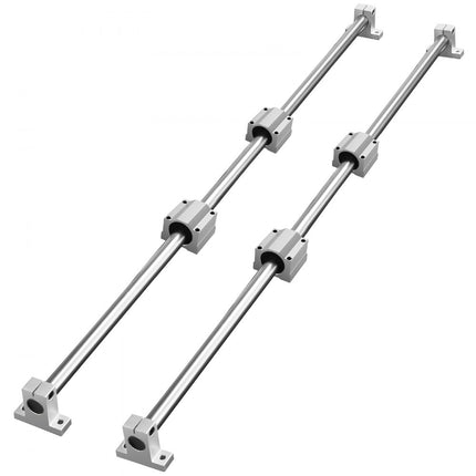 VEVOR lineaire geleiderailset, SFC20 1000 mm, 2 stuks 39,4"/1000 mm SFC20 geleiderails, 4 stuks SC20 schuifblokken, 4 stuks railsteunen, lineaire rails en lagerset voor geautomatiseerde ma
