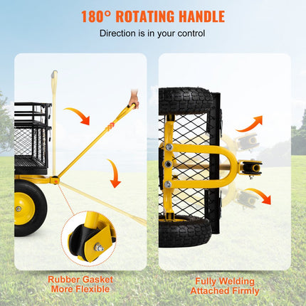 VEVOR Opvouwbare Wagen Tuin Wagen Transportwagen Strandkar handkar tuinwagen materiaalwagen strandwagen tuinwagen 227kg staal