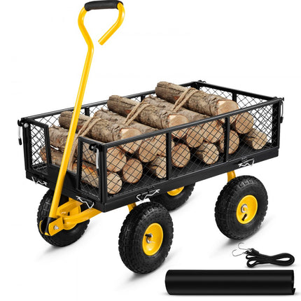 VEVOR Opvouwbare Wagen Tuin Wagen Transportwagen Strandkar Handkar 408kg Apparatuurwagen Tuinwagen Apparatuurwagen Handwagen 96x51x22cm