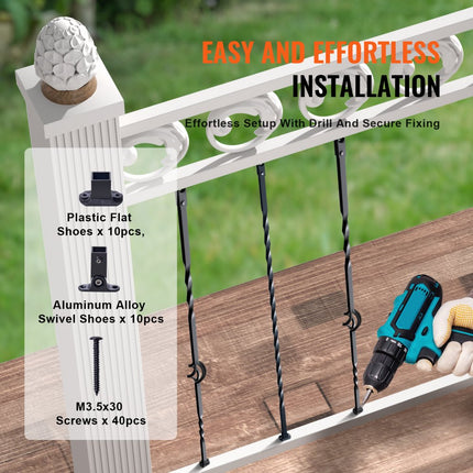 VEVOR relingstang, poortstang, sierstang, hekstang, gegalvaniseerd staal, 56 x 56 x 1122 mm, balusters, trapstang, trapsporten, mat zwart, ideaal voor binnentrappen en leuningen