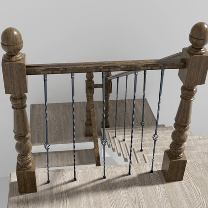 VEVOR relingstang, poortstang, sierstang, hekstang, gegalvaniseerd staal, 56 x 56 x 1122 mm, balusters, trapstang, trapsporten, mat zwart, ideaal voor binnentrappen en leuningen