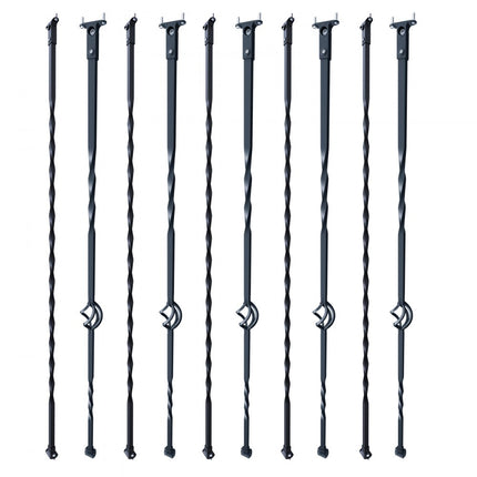 VEVOR relingstang, poortstang, sierstang, hekstang, gegalvaniseerd staal, 56 x 56 x 1122 mm, balusters, trapstang, trapsporten, mat zwart, ideaal voor binnentrappen en leuningen