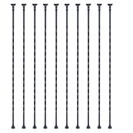VEVOR Metalen trapbalusters 13x13x1122mm Decoratieve gegalvaniseerde stalen relingspindels 10-pack dekbalusters met holle wendingen Satijnzwarte spiraaltrapleuning