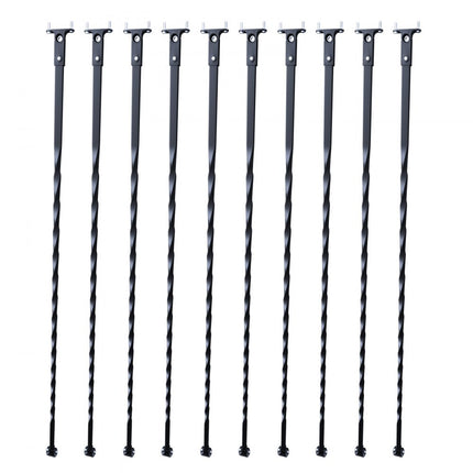 VEVOR Metalen trapbalusters 13x13x1122mm Decoratieve gegalvaniseerde stalen relingspindels 10-pack dekbalusters met holle wendingen Satijnzwarte spiraaltrapleuning