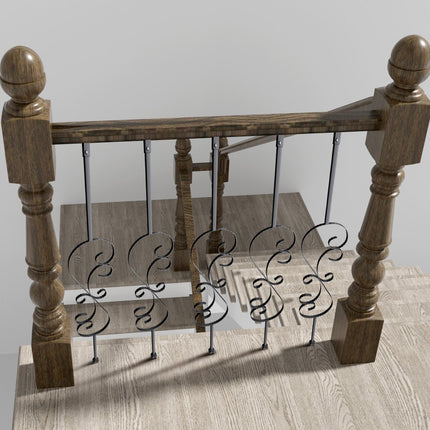 VEVOR relingstang, poortstang, sierstang, hekstang, gegalvaniseerd staal, 185 x 20 x 1118 mm, balusters, trapstang, trapsporten, mat zwart, ideaal voor binnentrappen en leuningen