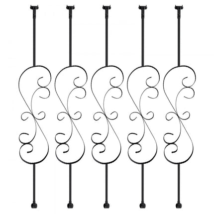 VEVOR relingstang, poortstang, sierstang, hekstang, gegalvaniseerd staal, 185 x 20 x 1118 mm, balusters, trapstang, trapsporten, mat zwart, ideaal voor binnentrappen en leuningen