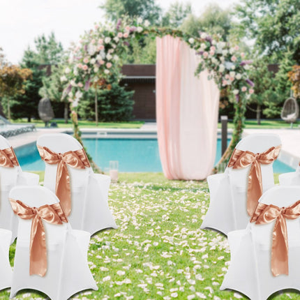 VEVOR 12 stuks stoelhoezen wit, universele stoelhoezen, stoelhoezen elastisch, elastaan stoelhoes max. 444 x 330 x 838 mm voor bruiloften, feesten, feesten, hotels, stoelbescherming stoelhoes spandex